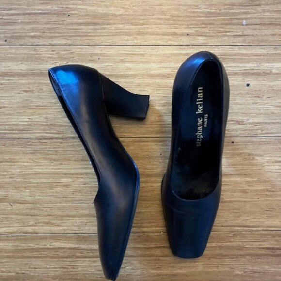 Stephane Kelian Paris black leather high wall pumps - Picture 1 of 2